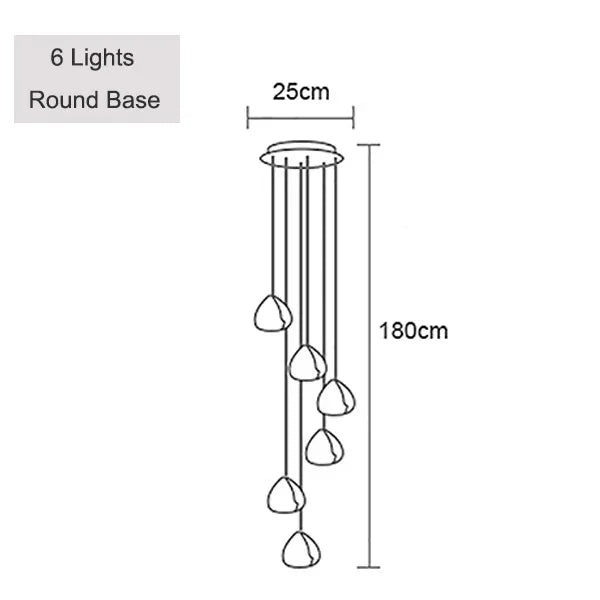Hanging Staircase Pendant Light Crystal Ball - Shine Room