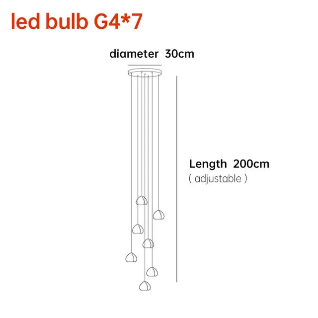 Hanging Staircase Pendant Light Crystal Ball - Shine Room