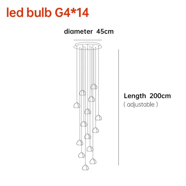 Hanging Staircase Pendant Light Crystal Ball - Shine Room