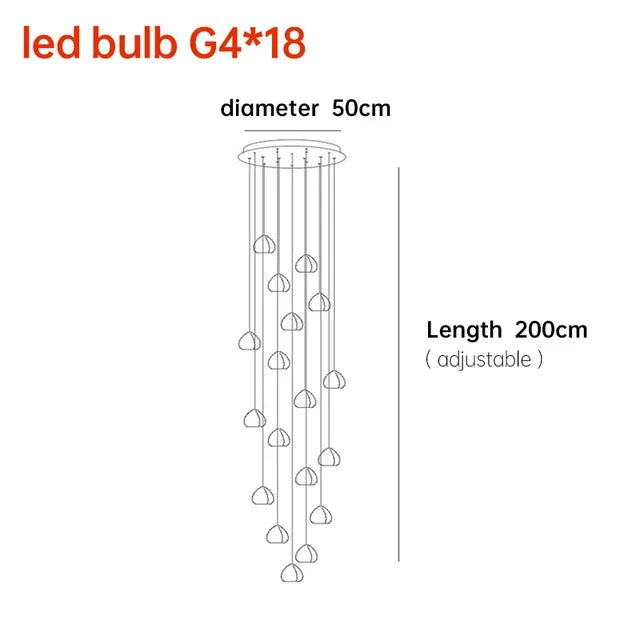 Hanging Staircase Pendant Light Crystal Ball - Shine Room
