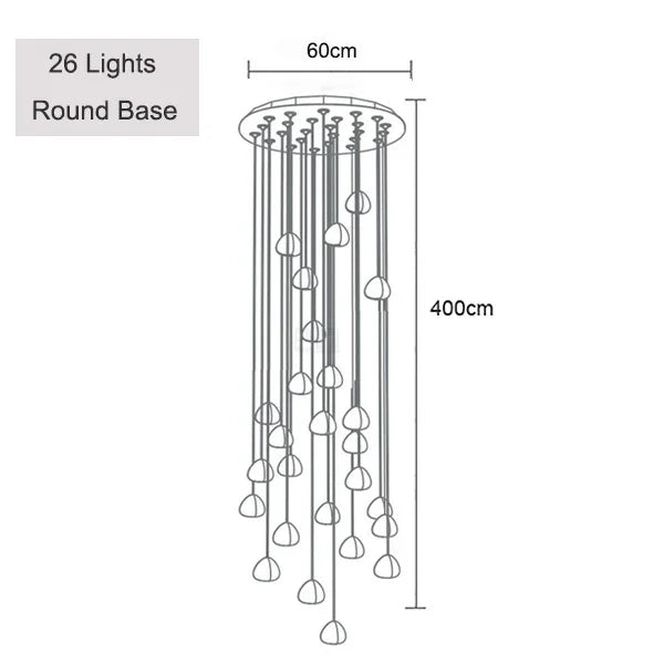 Hanging Staircase Pendant Light Crystal Ball - Shine Room
