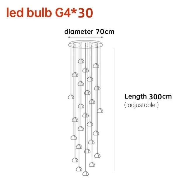Hanging Staircase Pendant Light Crystal Ball - Shine Room