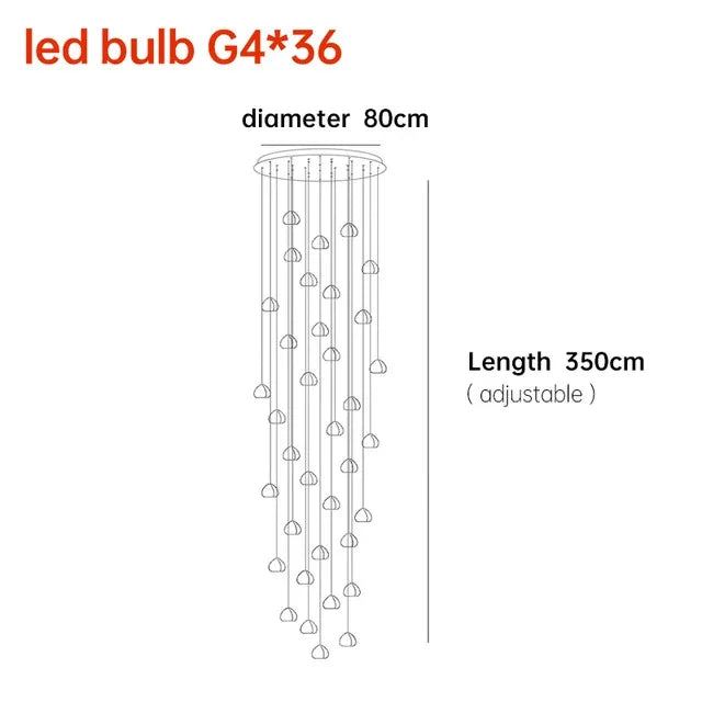 Hanging Staircase Pendant Light Crystal Ball - Shine Room