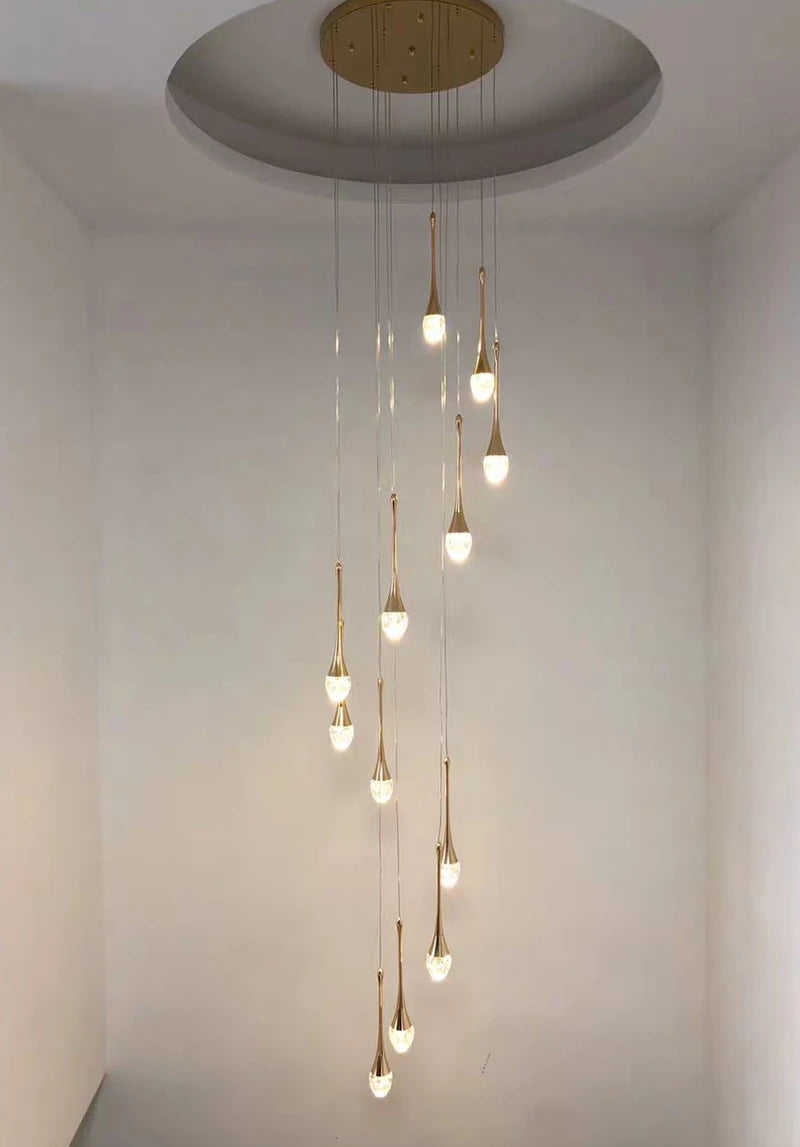 Luxury Crystal Long Hanging Staircase Chandelier - Shine Room