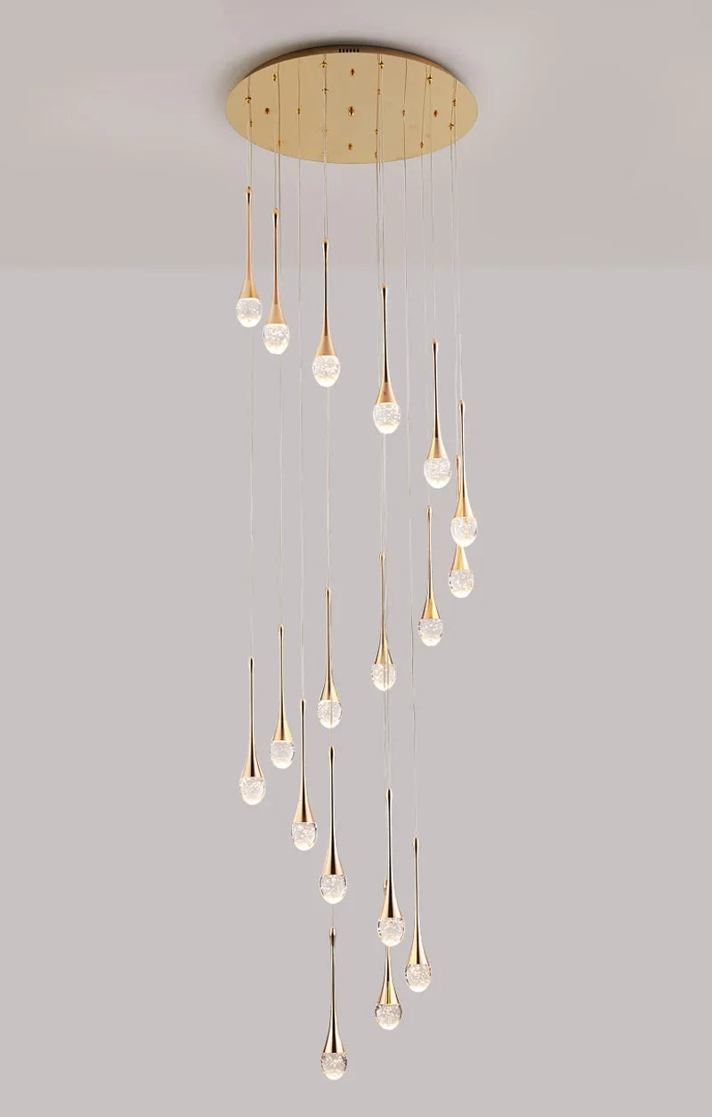 Luxury Crystal Long Hanging Staircase Chandelier - Shine Room