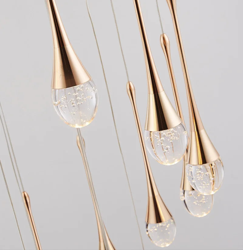 Luxury Crystal Long Hanging Staircase Chandelier - Shine Room