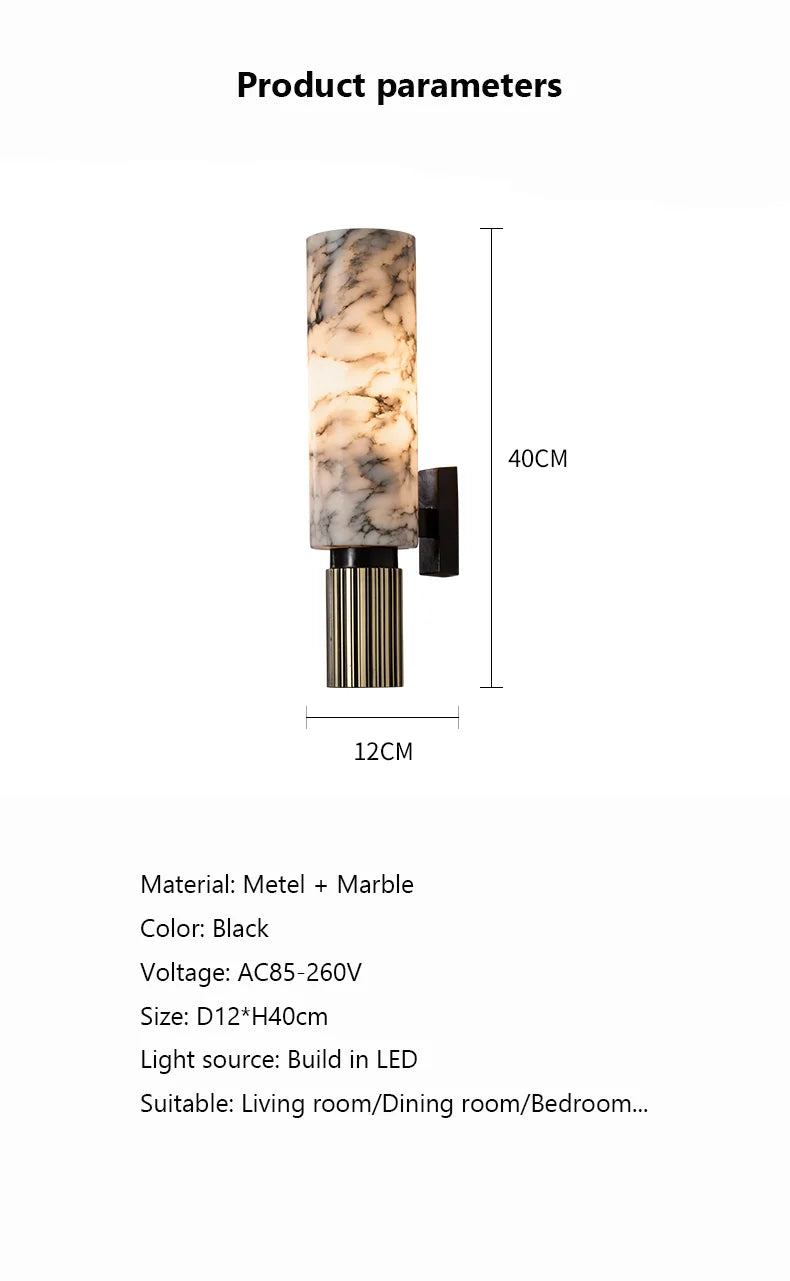 Luxury Marble Wall Lamp Vintage Sconce - Shine Room