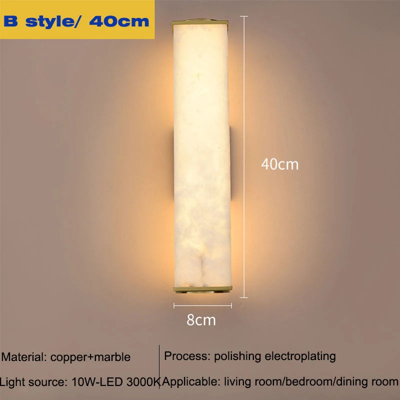 Luxury Marble Wall Sconce Copper Gold Lamp - Shine Room