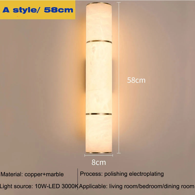 Luxury Marble Wall Sconce Copper Gold Lamp - Shine Room