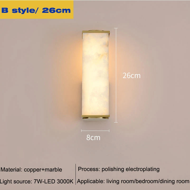 Luxury Marble Wall Sconce Copper Gold Lamp - Shine Room