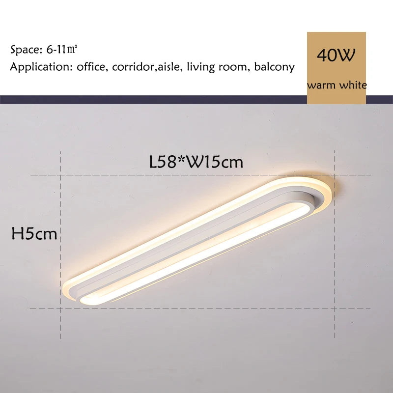Minimalist Long LED Ceiling Light Strip - Shine Room