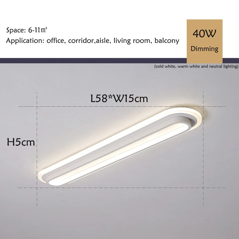 Minimalist Long LED Ceiling Light Strip - Shine Room