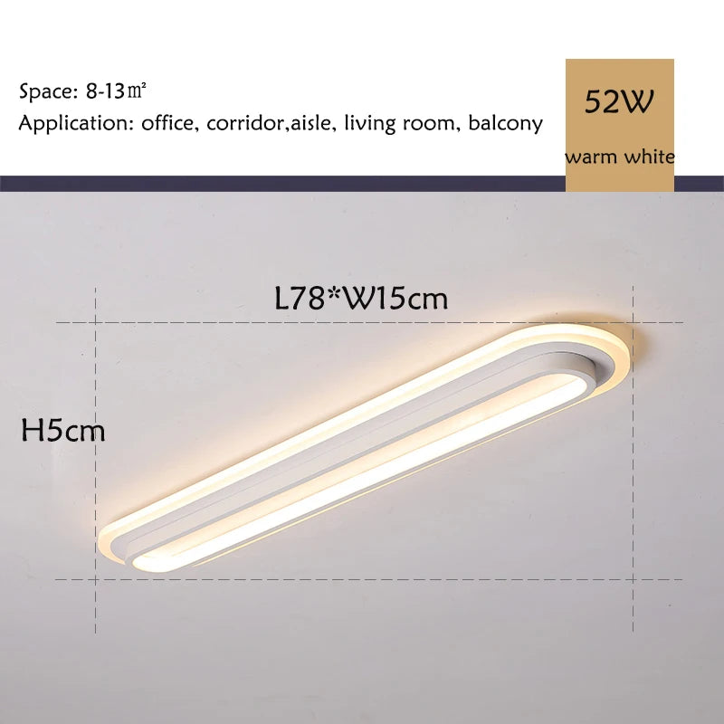 Minimalist Long LED Ceiling Light Strip - Shine Room