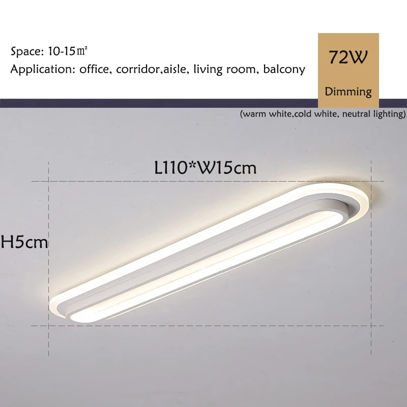 Minimalist Long LED Ceiling Light Strip - Shine Room