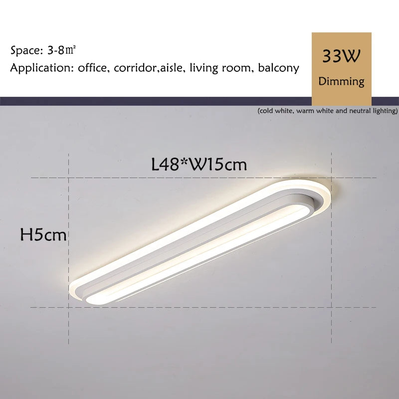 Minimalist Long LED Ceiling Light Strip - Shine Room