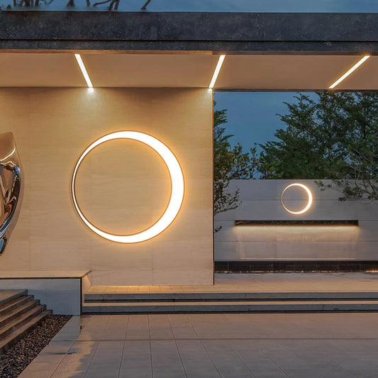 Stainless Steel Round Moon Lamp IP65 - Shine Room