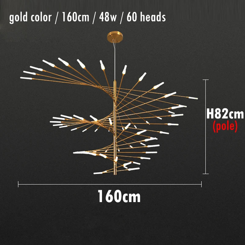 Villa Duplex LED Chandelier Firework Shape Light - Shine Room