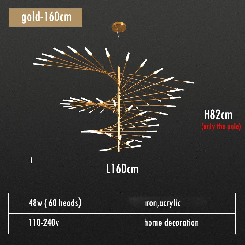Villa Duplex LED Chandelier Firework Shape Light - Shine Room