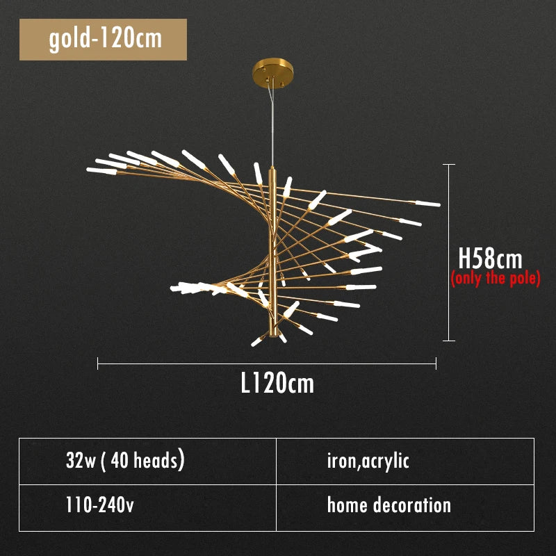 Villa Duplex LED Chandelier Firework Shape Light - Shine Room