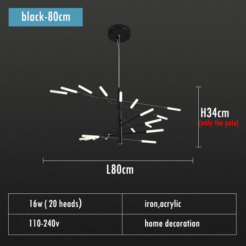Villa Duplex LED Chandelier Firework Shape Light - Shine Room