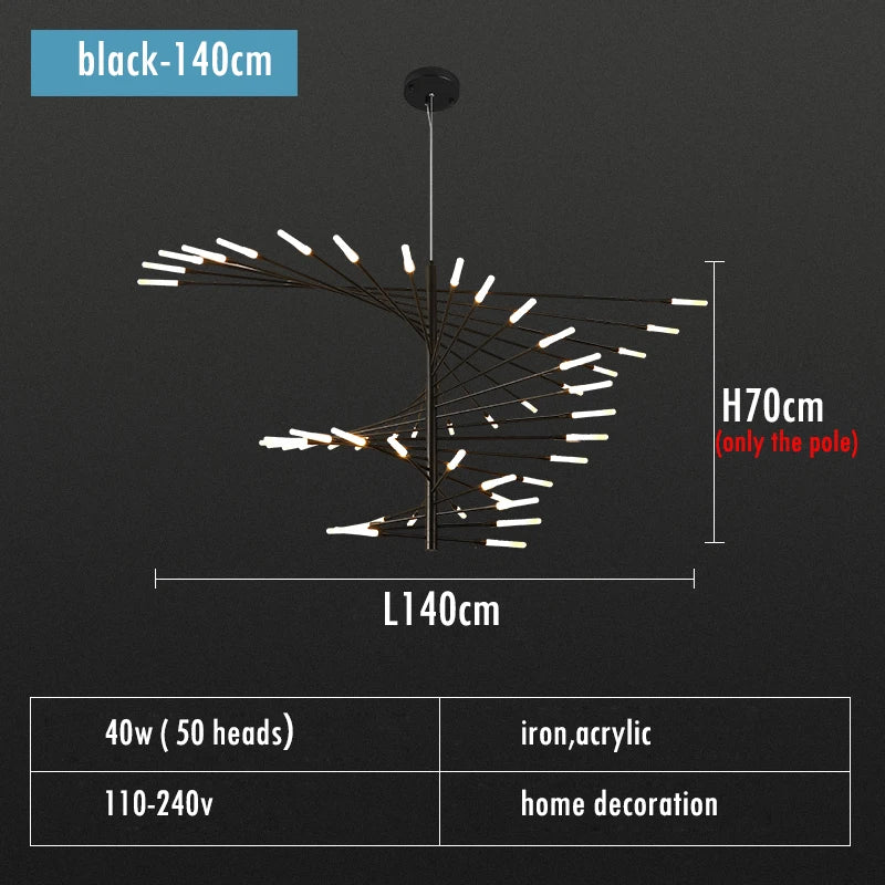 Villa Duplex LED Chandelier Firework Shape Light - Shine Room