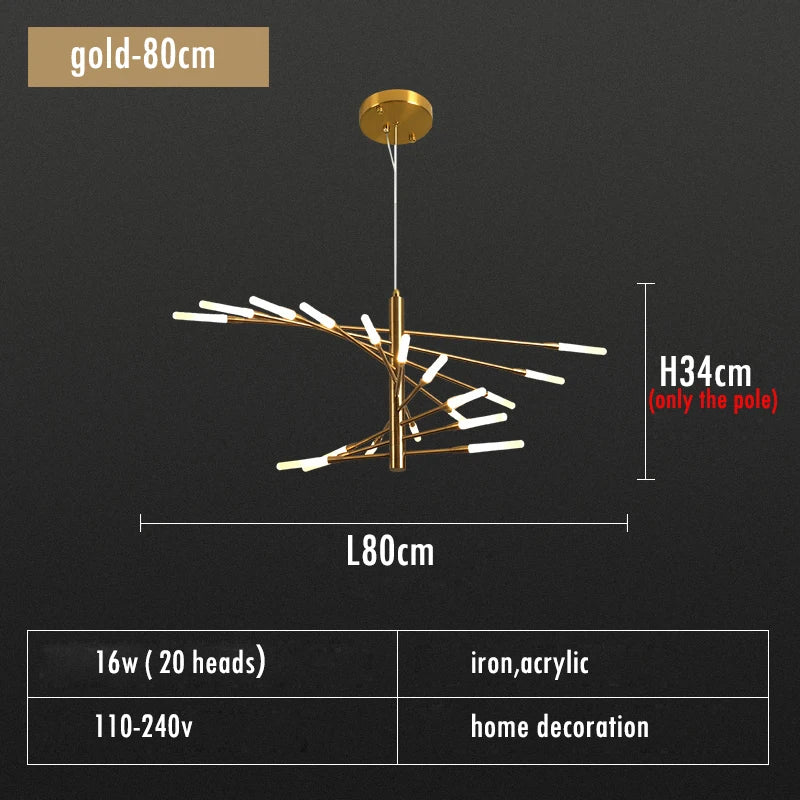 Villa Duplex LED Chandelier Firework Shape Light - Shine Room