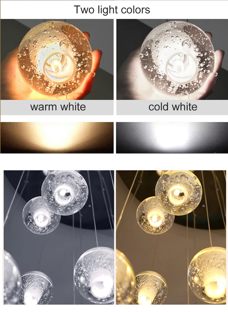Villa Staircase Pendant Lights Crystal Glass Ball - Shine Room