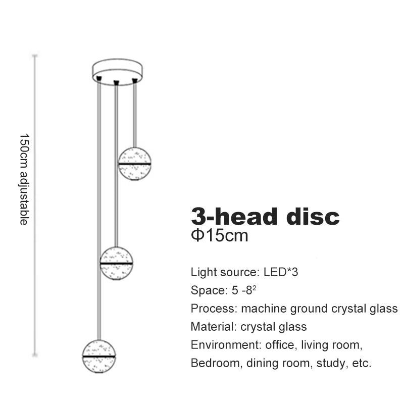 Villa Staircase Pendant Lights Crystal Glass Ball - Shine Room