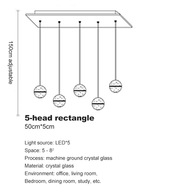 Villa Staircase Pendant Lights Crystal Glass Ball - Shine Room