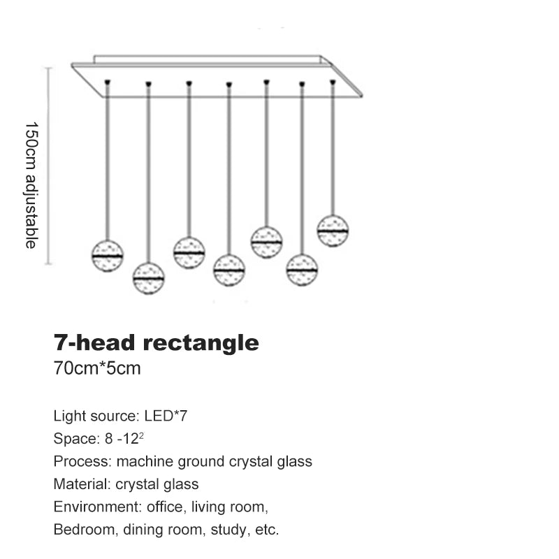 Villa Staircase Pendant Lights Crystal Glass Ball - Shine Room